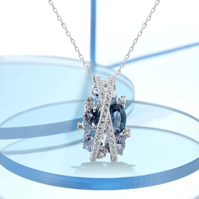 Santuzza 925 Sterling Silver Cubic Zirconia Twisted Pendant for Women - Image 3